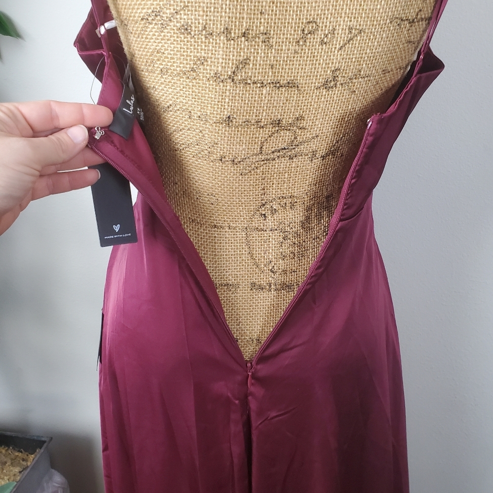 NEW Lulus Burgundy Holly Evening Gown Women's Size XS - Picture 7 of 12